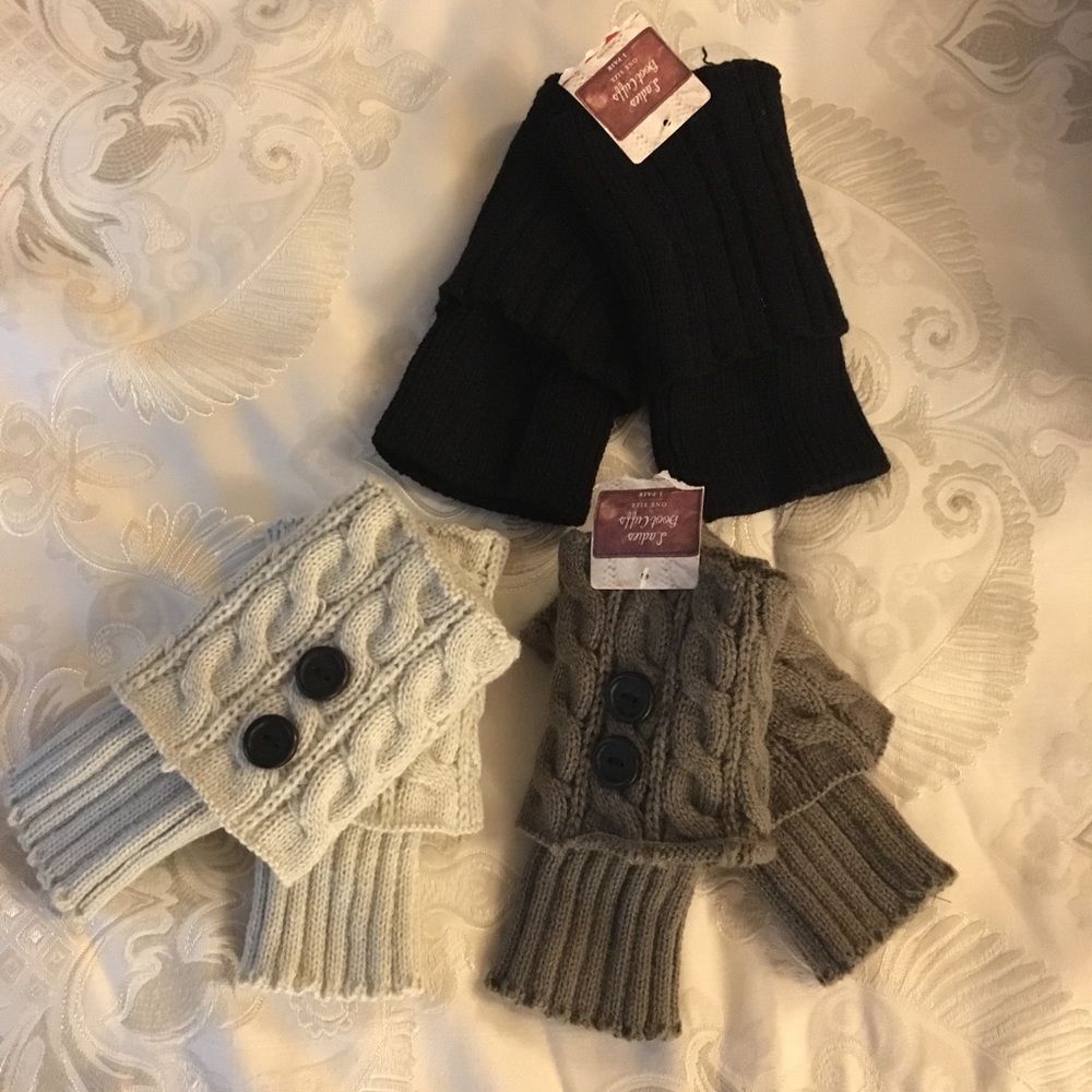 Boot cuffs - 3 Pair - Black, Brown, Cream